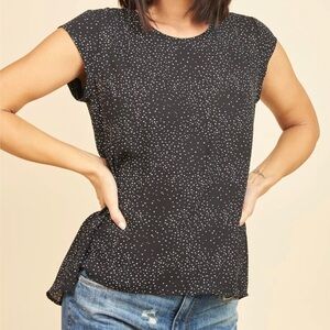 DR2 by Daniel Rainn Pale Sky /Pleated Back Blouse with Cap Sleeves/ NWT/size 3X